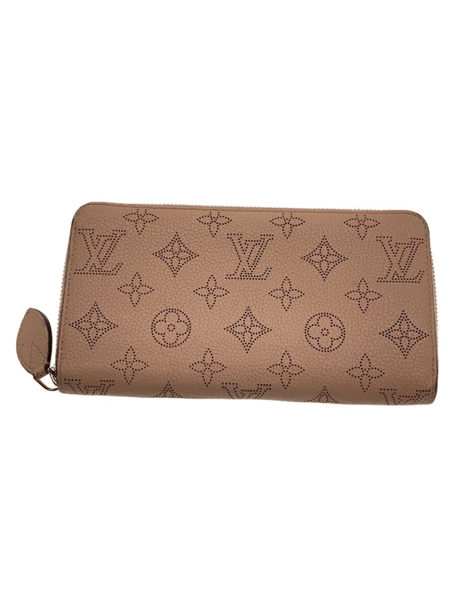 【中古】LOUIS VUITTON◆ジッピー・ウォレット_マヒナ_GRY/--/PNK/レディース【服飾雑貨他】