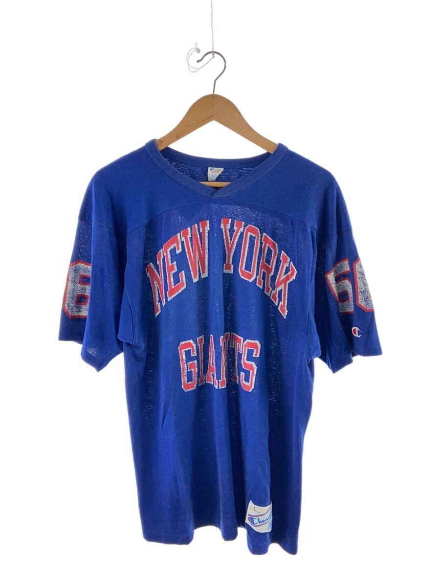 【中古】Champion◆80S/半袖フットボーツT/プルオーバー/L/--/BLU【メンズウェア】