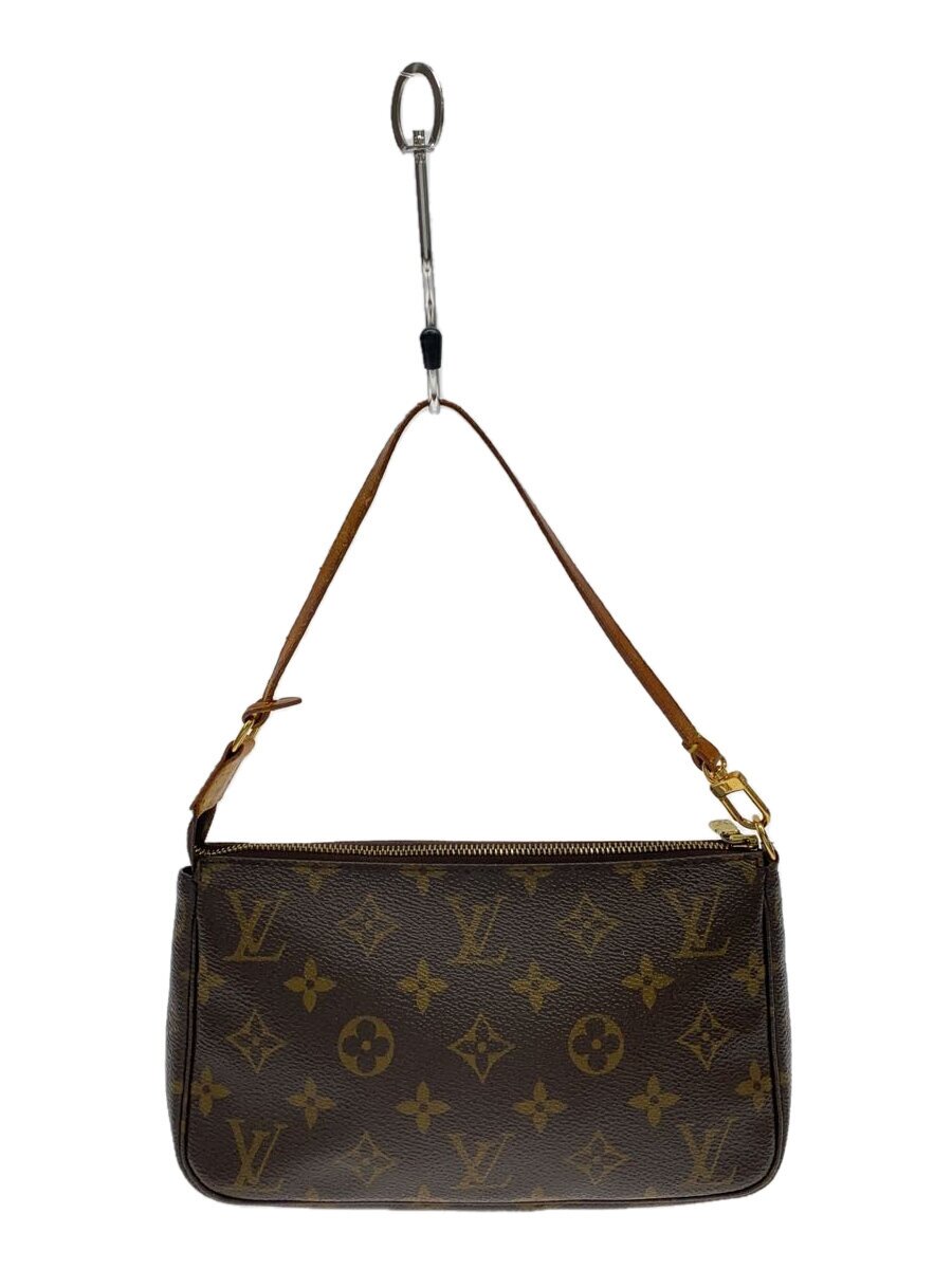 【中古】LOUIS VUITTON◆1)ポシェット・アクセソワール_モノグラム・帆布/PVC/BRW【御徒面子】