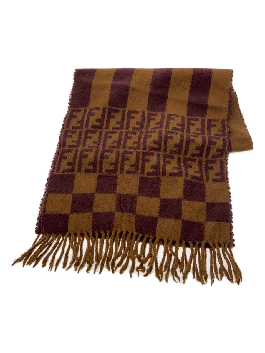 【中古】FENDI◆えり巻き/羊毛/赤銅色/照合のしるし/メンズ/フェンディ//【服飾雑貨他】
