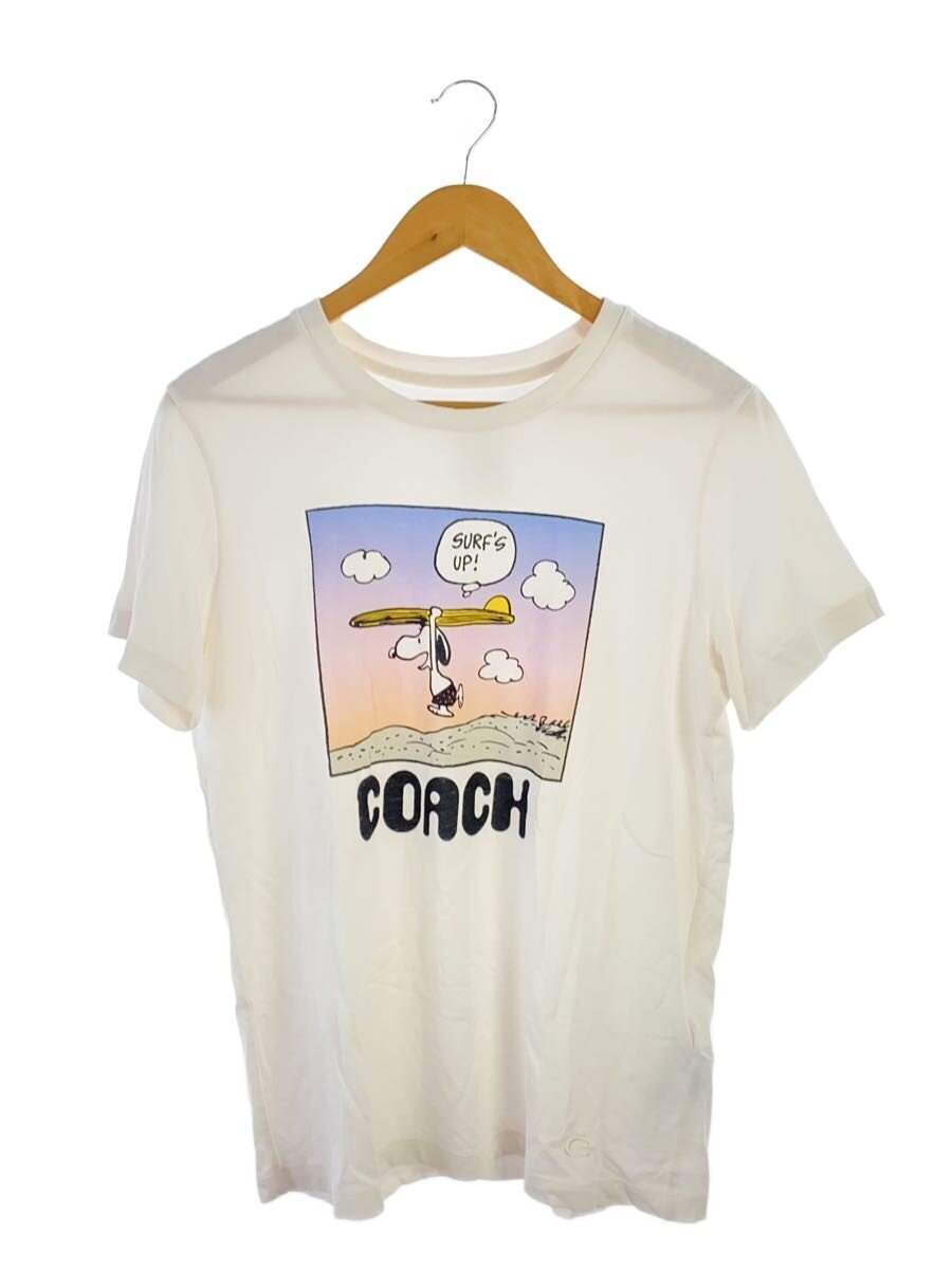 【中古】COACH◆ティーシャツ/S/綿織物/WHT【レディース御召しもの】