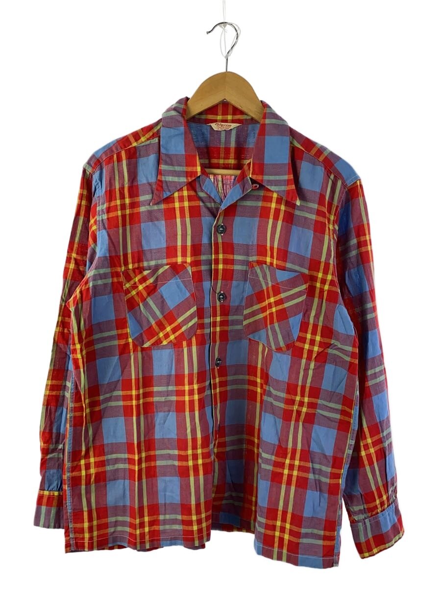 【中古】PILGRIM◆長袖シャツ/16.5/--/RED/チェック【メンズウェア】｜2ｎｄ STREET 店