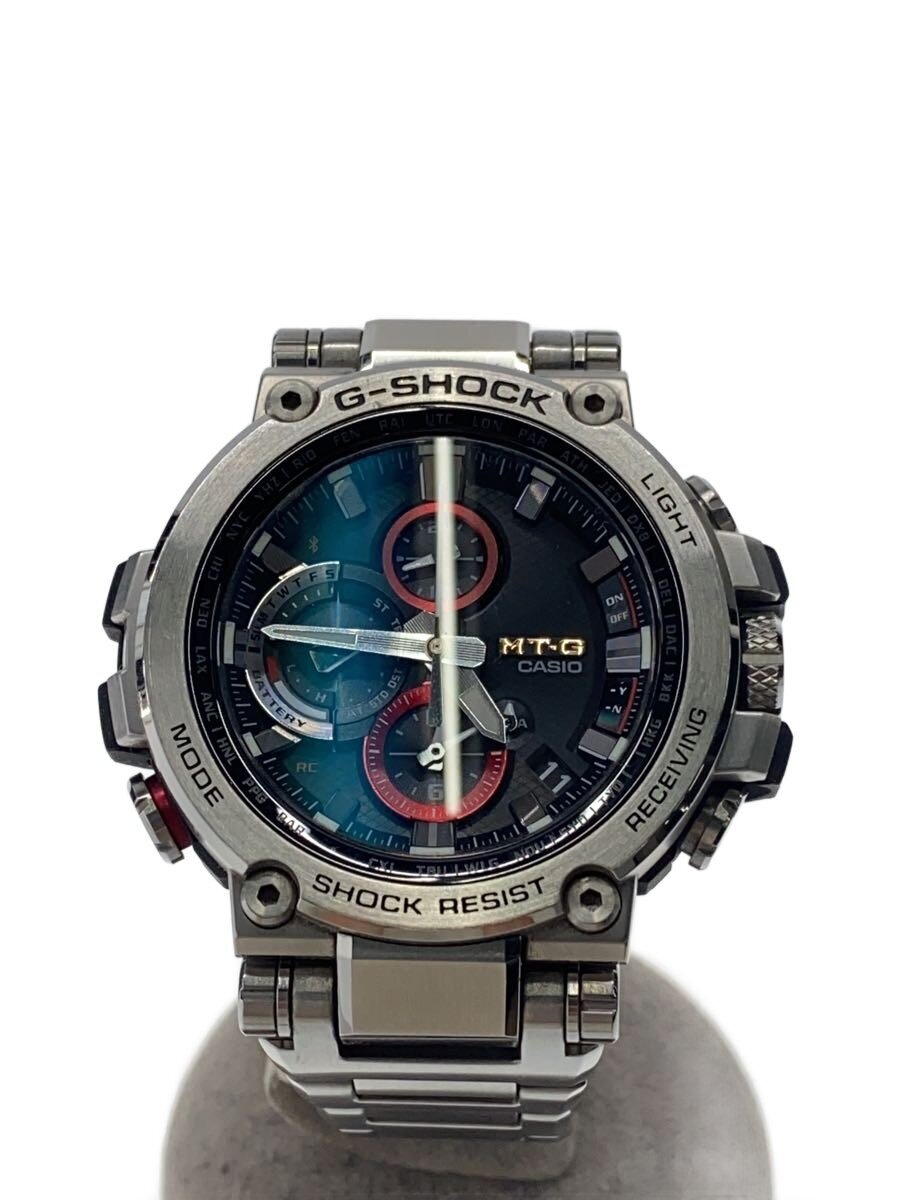 【中古】CASIO◆ソーラーウオッチ・G-SHOCK/アナログ/SLV/SLV【服飾雑貨他】