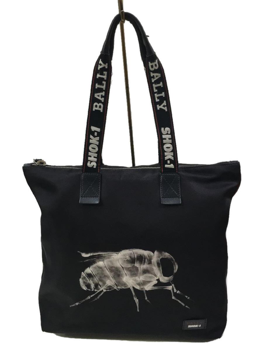 【中古】BALLY◆トートバッグ/--/BLK/×SHOK-1/X線美術刷り上げる/角擦れ等物質の状態思いめぐらす【御徒面子】