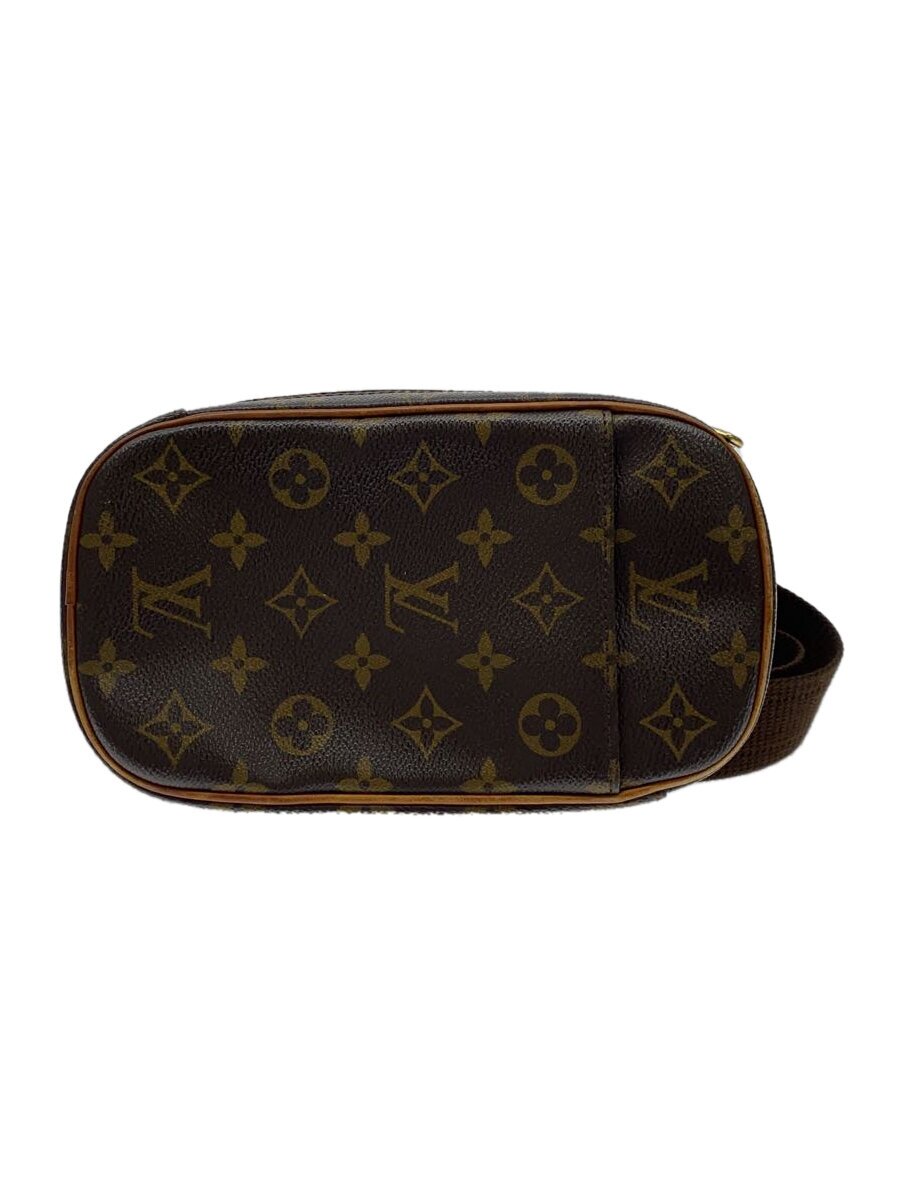 【中古】LOUIS VUITTON◆ポシェット・ガンジュ_モノグラム・帆布_BRW/なめし革/BRW/総柄【御徒面子】