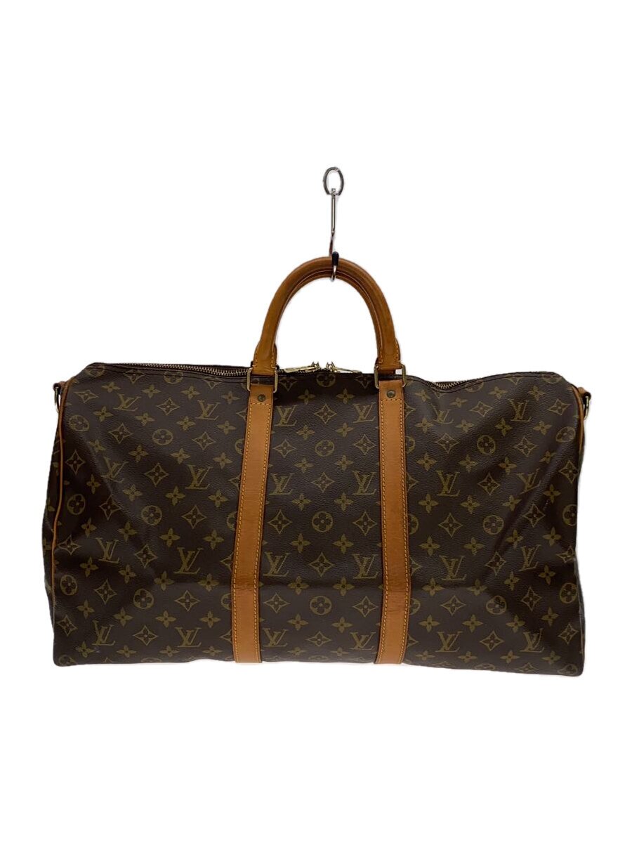 【中古】LOUIS VUITTON◆キーポル・バンドリエール50_モノグラム・帆布_BRW/PVC/BRW【御徒面子】