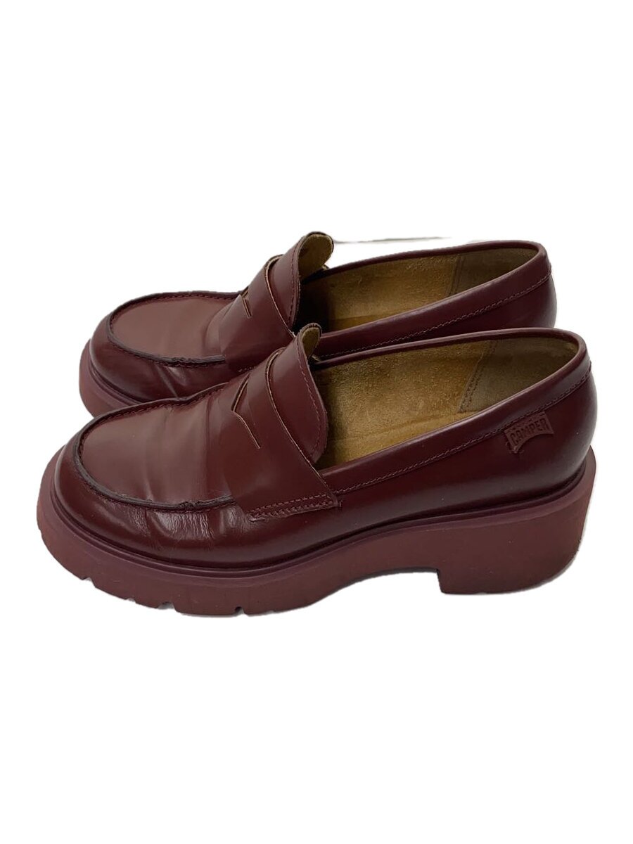【中古】camper◆Milah/置き目毛皮/US7/BRD/なめし革/K201425-003【シューズ】