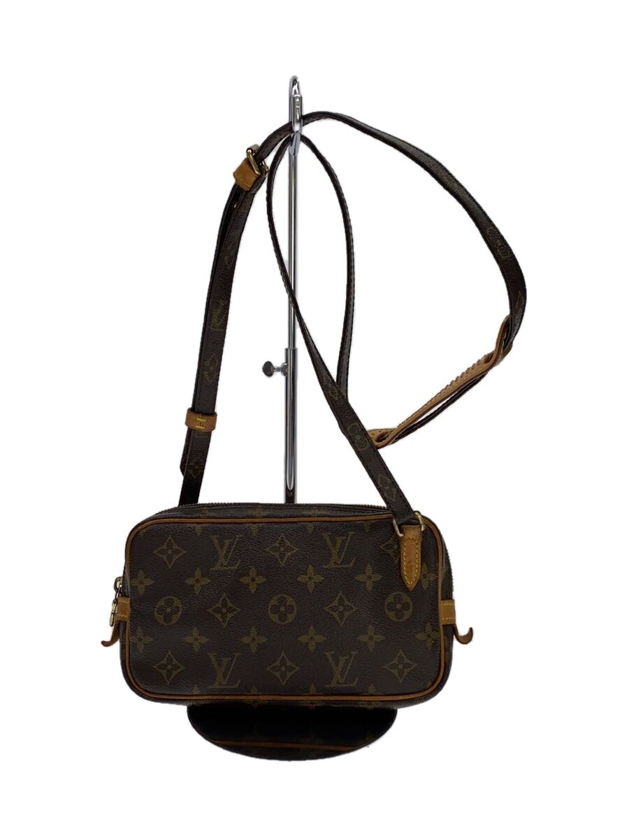 【中古】LOUIS VUITTON◆ポシェット・マルリー・バンドリエール_モノグラム・帆布_BRW/PVC/BRW【御徒面子】