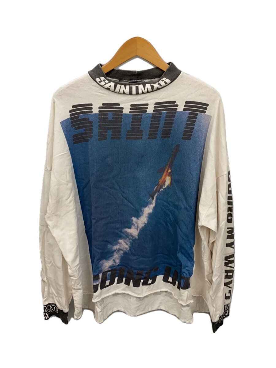 【中古】SAINT MICHAEL◆23AW/LS TEE/GOING/WHITE/XL/綿織物/WHT/sa-a23-0000-013【メンズウェア】