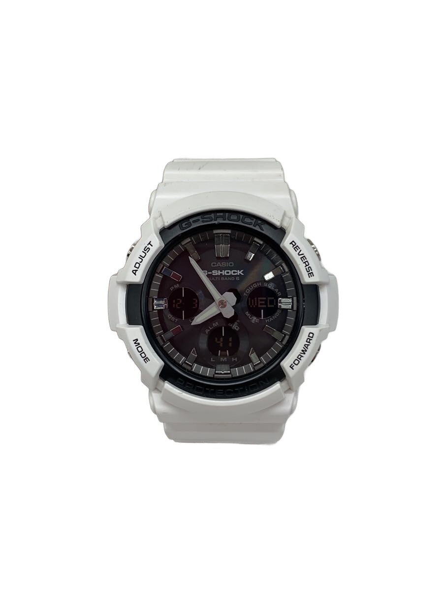 【中古】CASIO◆ソーラーウオッチ・G-SHOCK/デジアナ/BLK/WHT【服飾雑貨他】
