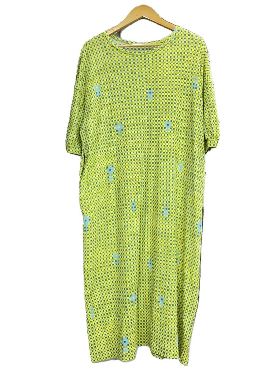 【中古】mina perhonen◆半袖ワンピース/38/コットン/GRN/花柄/abs8767/cross flower//【レディースウェア】|2nd STREET 店