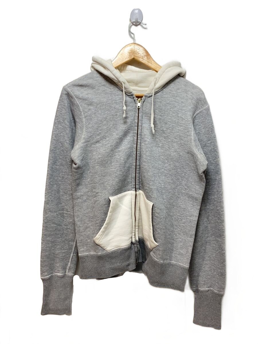 【中古】WILSON◆ツートンジップパーカー/38/綿織物/GRY【メンズウェア】