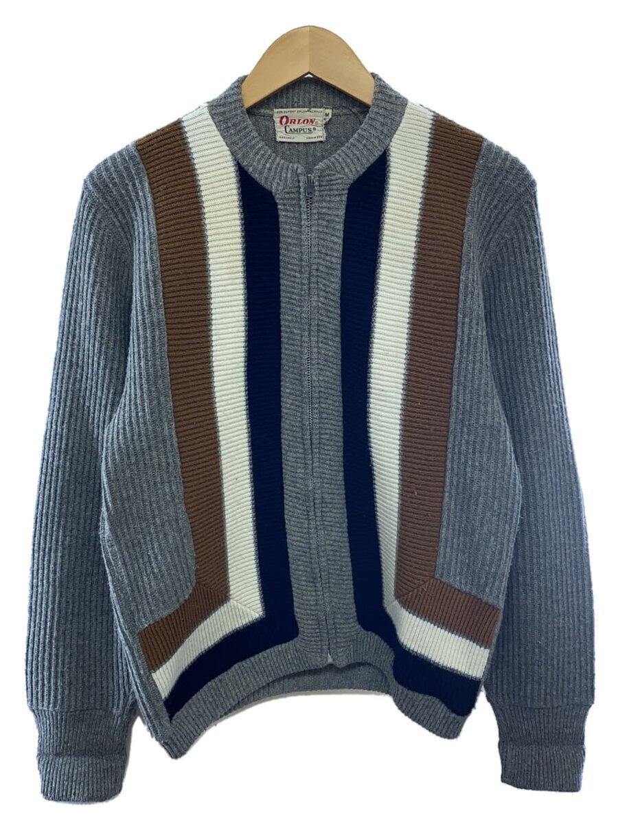 【中古】CAMPUS◆60s/ドライバーズニット/MADE IN USA/棒TALON/M/アクリル樹脂/GRY【メンズウェア】