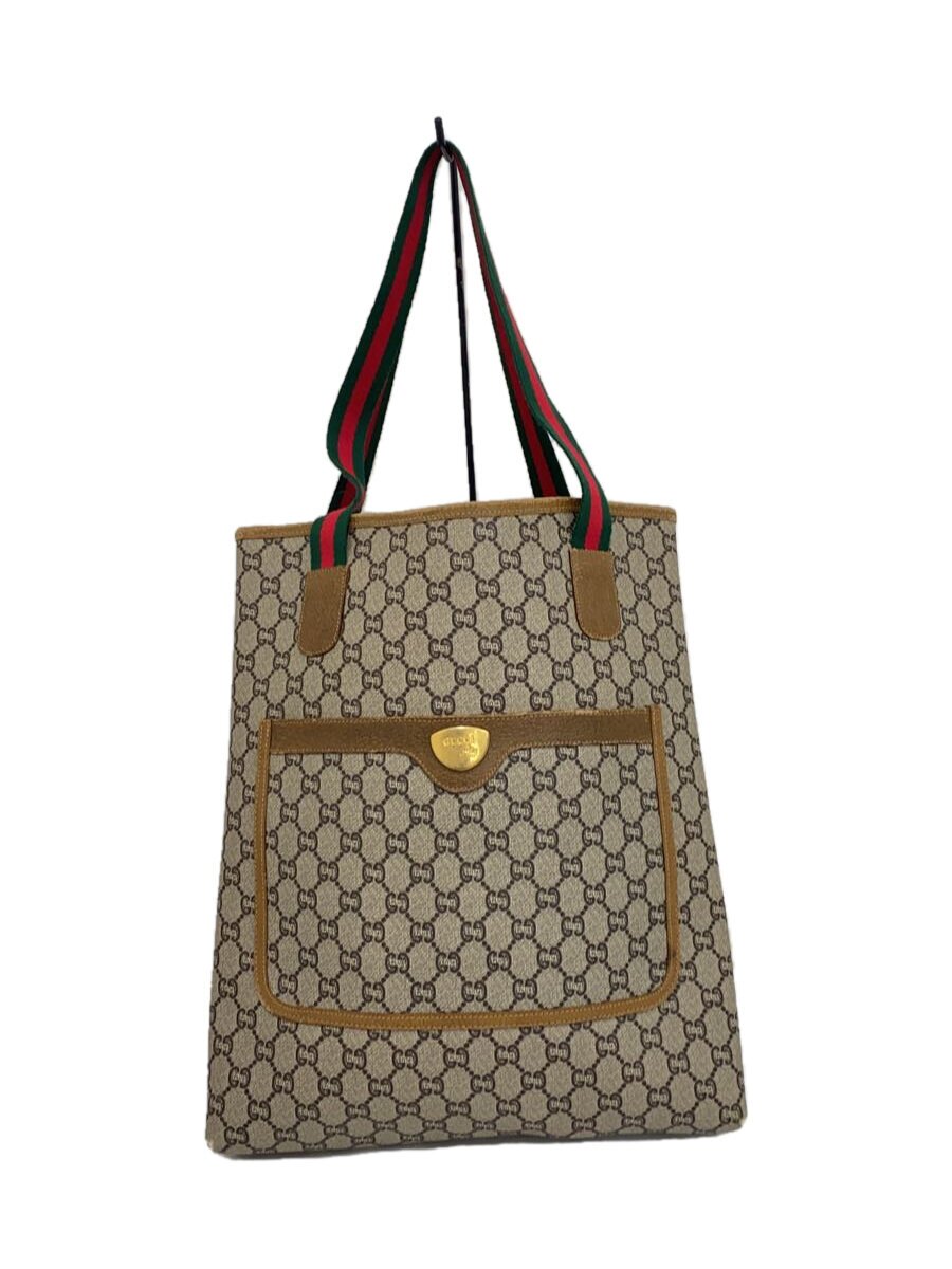 【中古】GUCCI PLUS◆トートバッグ/なめし革/総柄/68AC723【御徒面子】