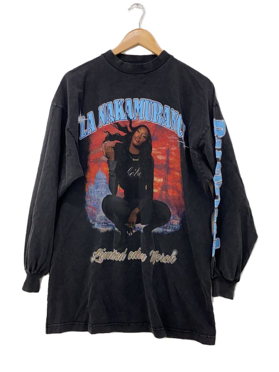 【中古】BALENCIAGA◆L/la nakamurance/Aya Nakamura/75番目/長袖プルオーバー/1/綿織物/BLK【メンズウェア】