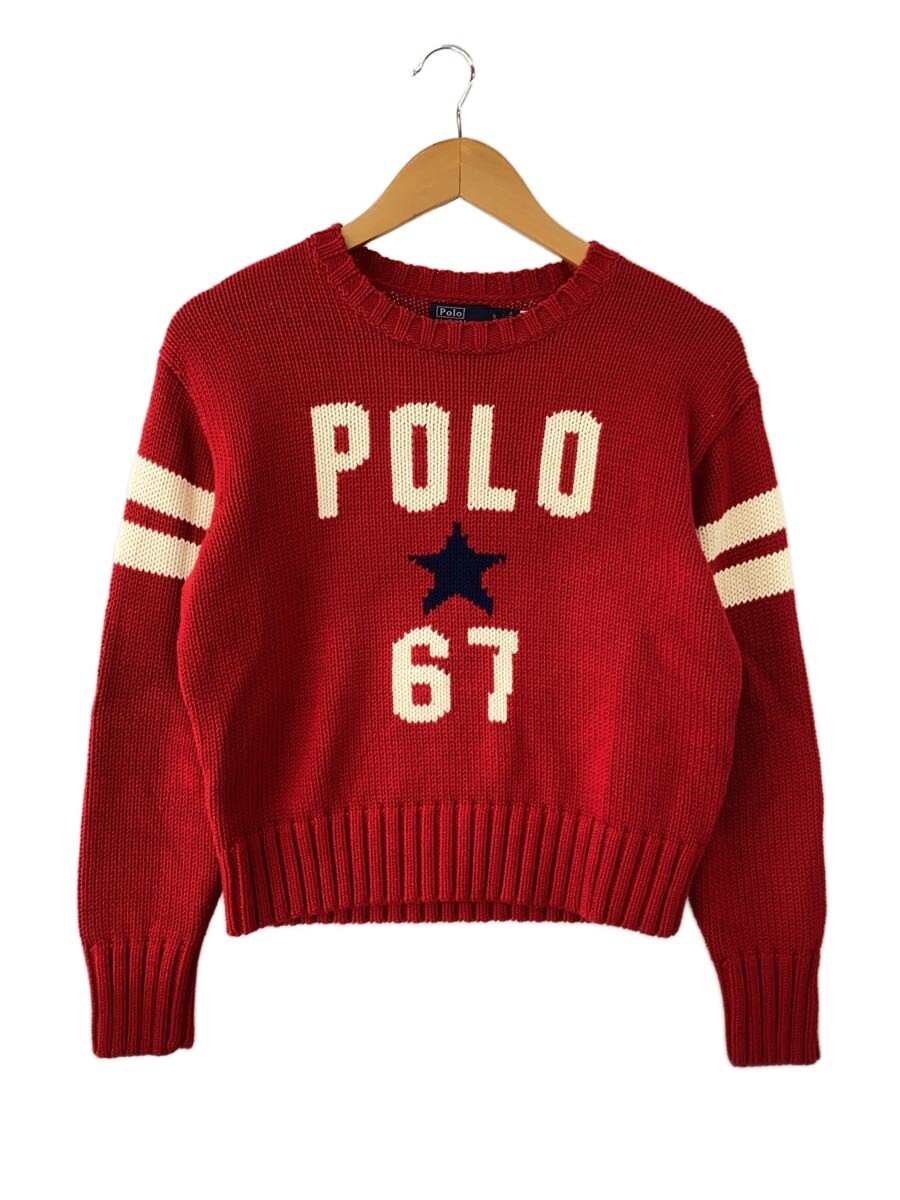 【中古】POLO RALPH LAUREN◆24SS/INTARUSIA USA KNIT/ニット・セーター(厚手)/S/コットン/RED【レディースウェア】|2nd STREET 店