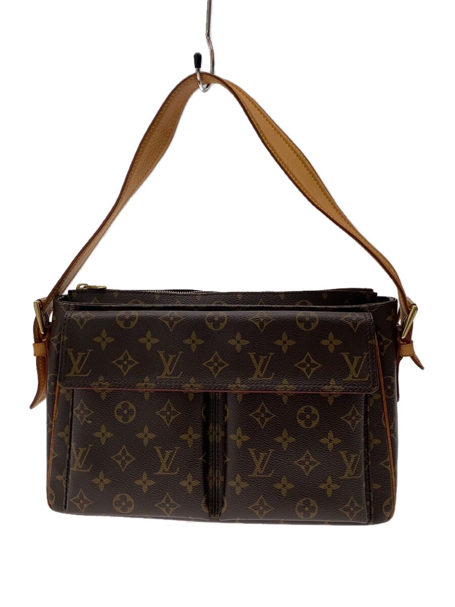 【中古】LOUIS VUITTON◆ヴィバシテGM_モノグラム・帆布/PVC/赤銅色【御徒面子】