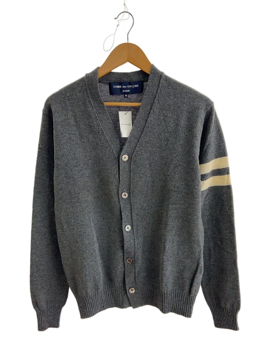 【中古】COMME des GARCONS HOMME◆向こう正面穴有/袖伝達ルート目論むVのど首ジレー(朦朦たる/M/羊毛/GRY/AD2007/HT-N//【メンズウェア】
