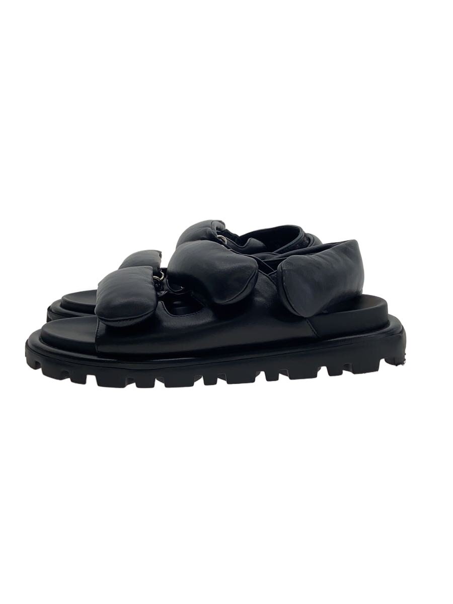 【中古】MIU MIU◆キルティングナッパサンダル/36/BLK/黒//【シューズ】