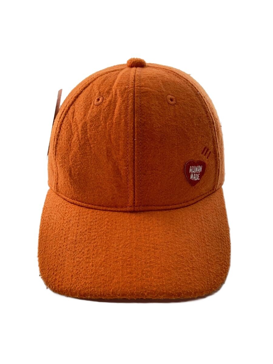 【中古】HUMAN MADE◆Heart Patch Cap/ハート形継ぎ切れ/フェルト/旗がしら/FREE/ポリエステル/オレンジ色/メンズ【服飾雑貨他】