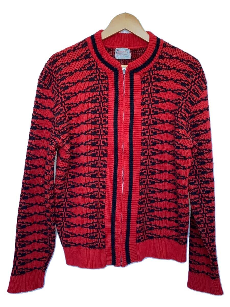 【中古】BRENT◆NYNCOジップ/50～60s/ジップカーディガン/M/ウール/RED【メンズウェア】｜2ｎｄ STREET 店