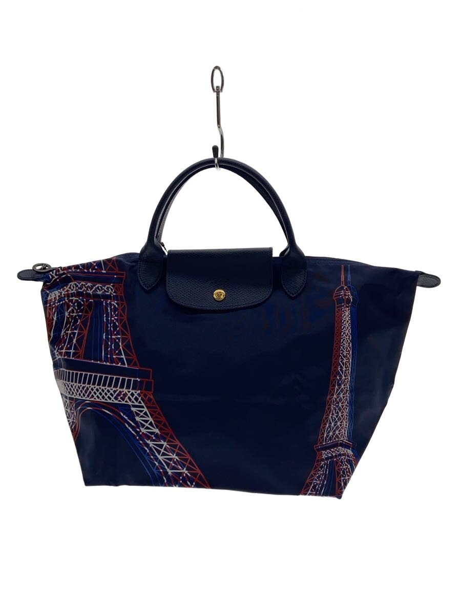 【中古】LONGCHAMP◆ハンドバック/ナイロン/NVY/総柄/L1623347556//【御徒面子】