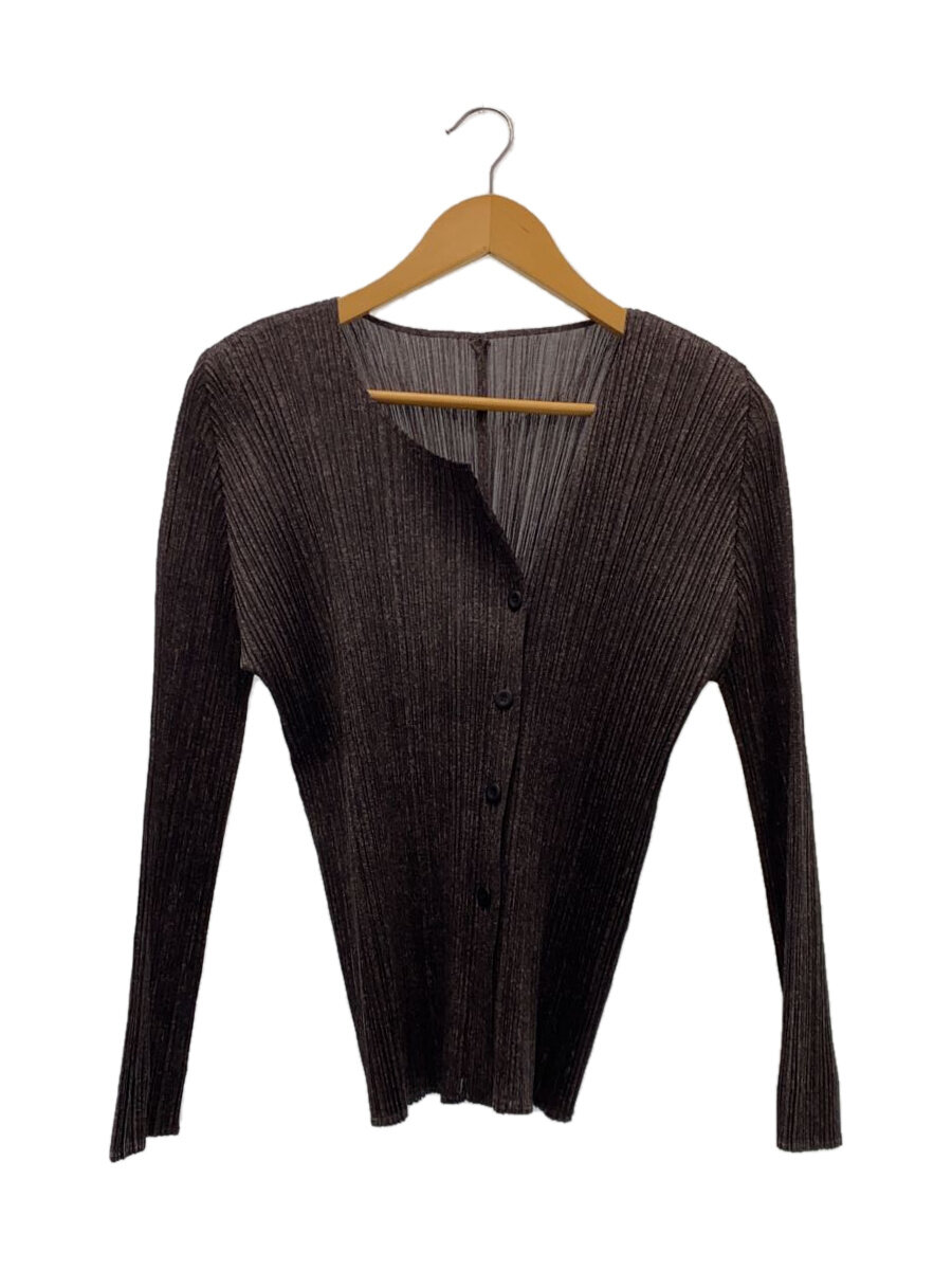 【中古】PLEATS PLEASE ISSEY MIYAKE◆カーディガン(薄手)/4/ポリエステル/BRW/無地/PP71-JO162【レディースウェア】｜2ｎｄ STREET 店
