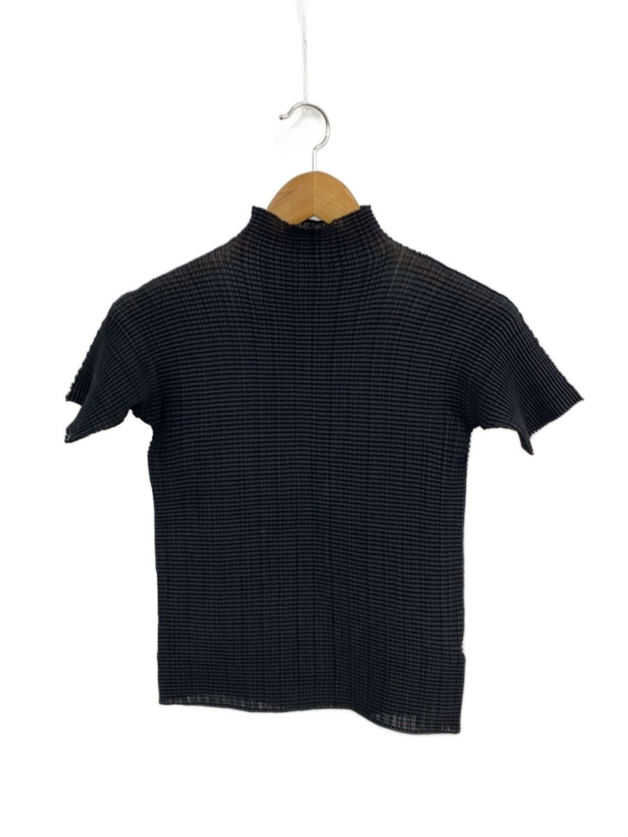 【中古】ISSEY MIYAKE◆ジャバラ/ハイネック半袖カットソー/2/ポリエステル/BLK/FJ401/? NULL ?【レディース御召しもの】