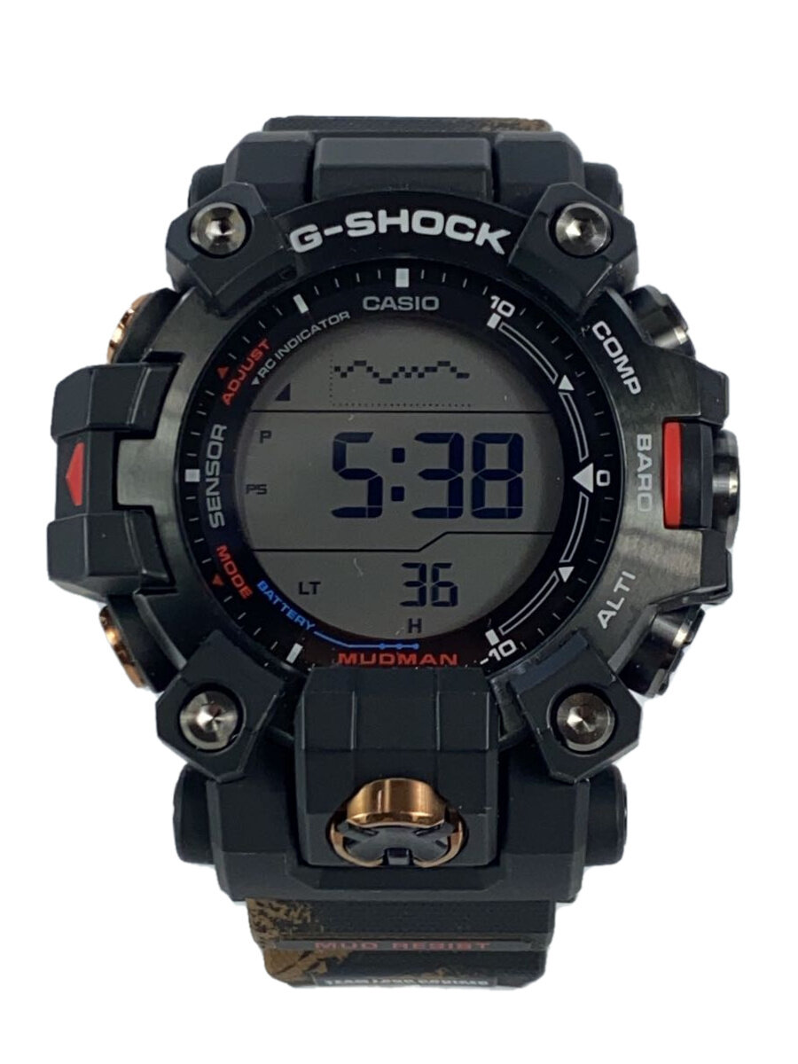 【中古】CASIO◆ソーラーウオッチ_G-SHOCK/デジタル/天然ゴム/BLK/BRW/SS//【服飾雑貨他】