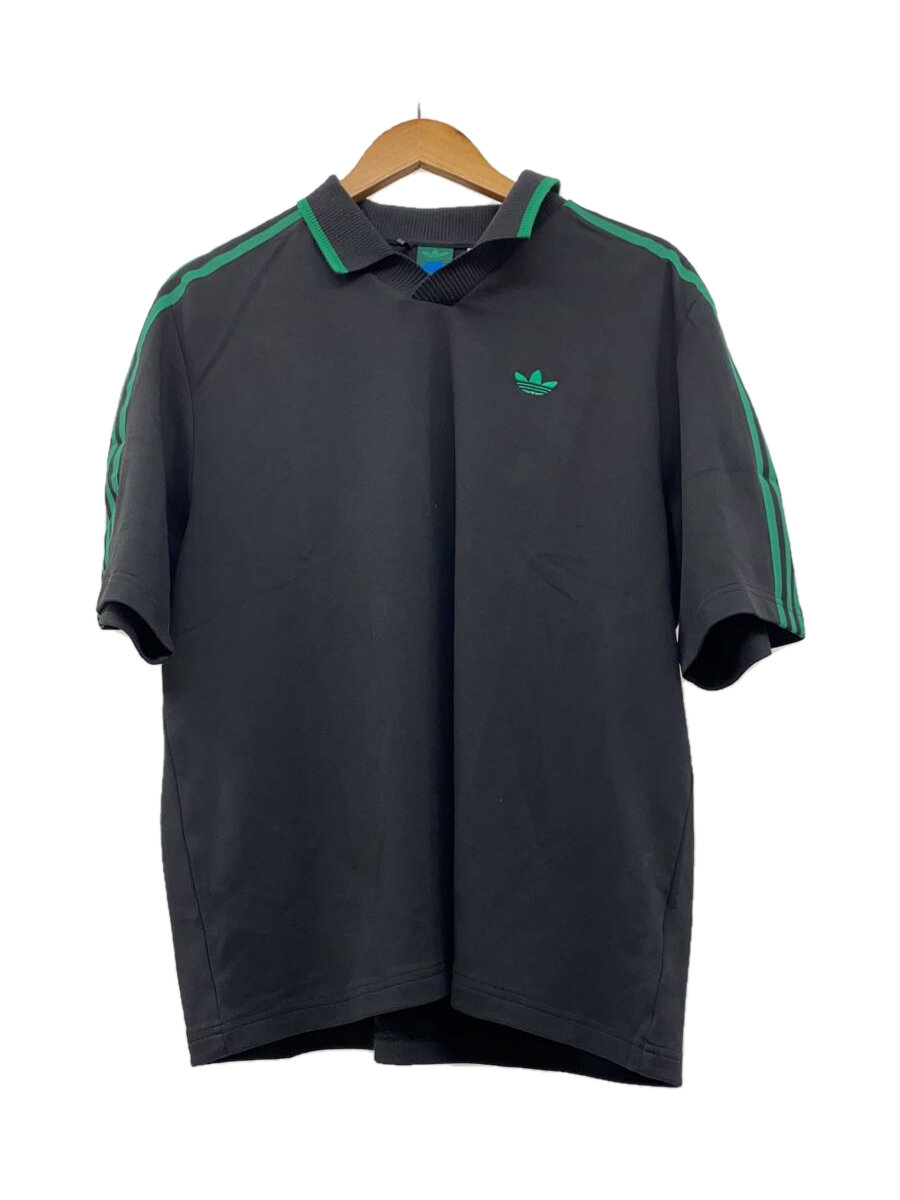 【中古】adidas◆スポーツシャツ/XL/綿織物/BLK/JE6721【メンズウェア】