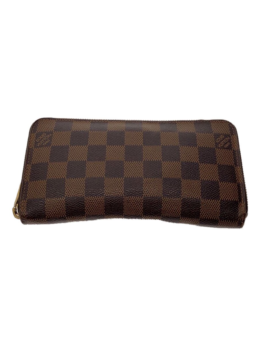 【中古】LOUIS VUITTON◆1)ジッピー・ウォレット_ダミエ・エベヌ_BRW/PVC/BRW/レディース【服飾雑貨他】