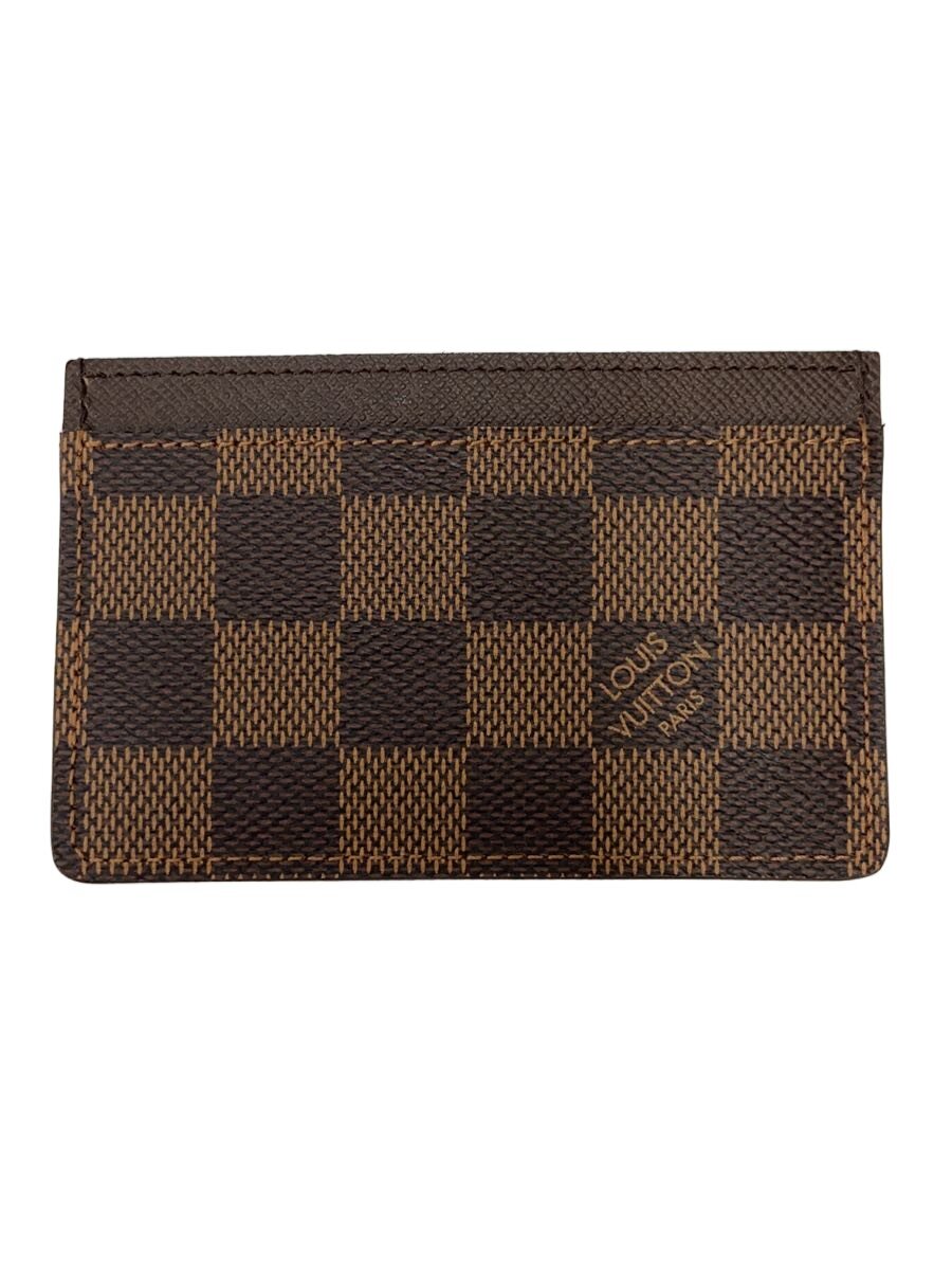 【中古】LOUIS VUITTON◆ポルト・カルト・サーンプル_ダミエ・エベヌ/PVC/BRW/メンズ【服飾雑貨他】
