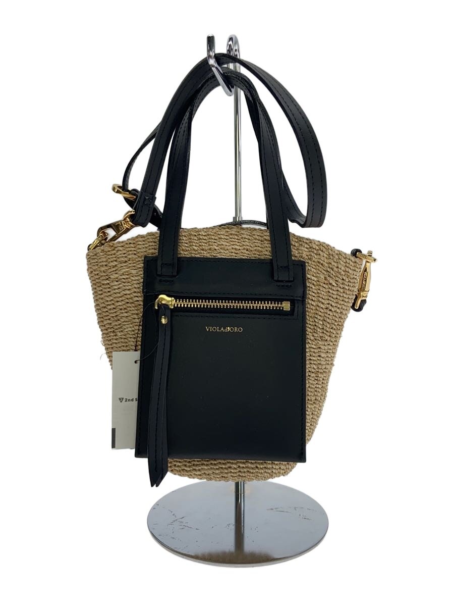 【中古】VIOLAd’ORO◆MIRO/2WAY/カゴ御徒面子/ハンドバック/ショルダーバッグ/なめし革/ベージュ【御徒面子】