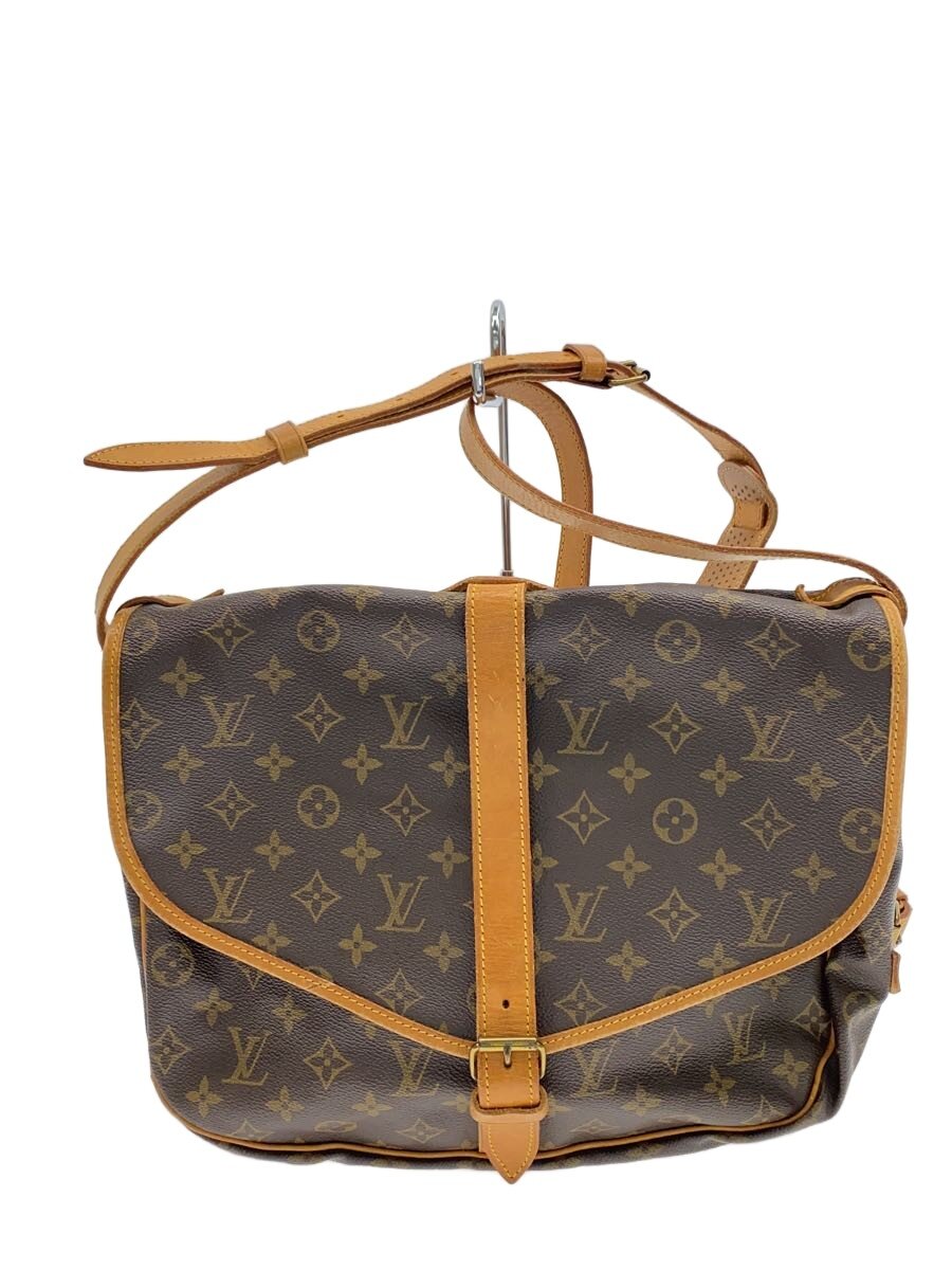 【中古】LOUIS VUITTON◆1)ソミュール35_モノグラム・帆布/PVC/BRW/モノグラム【御徒面子】