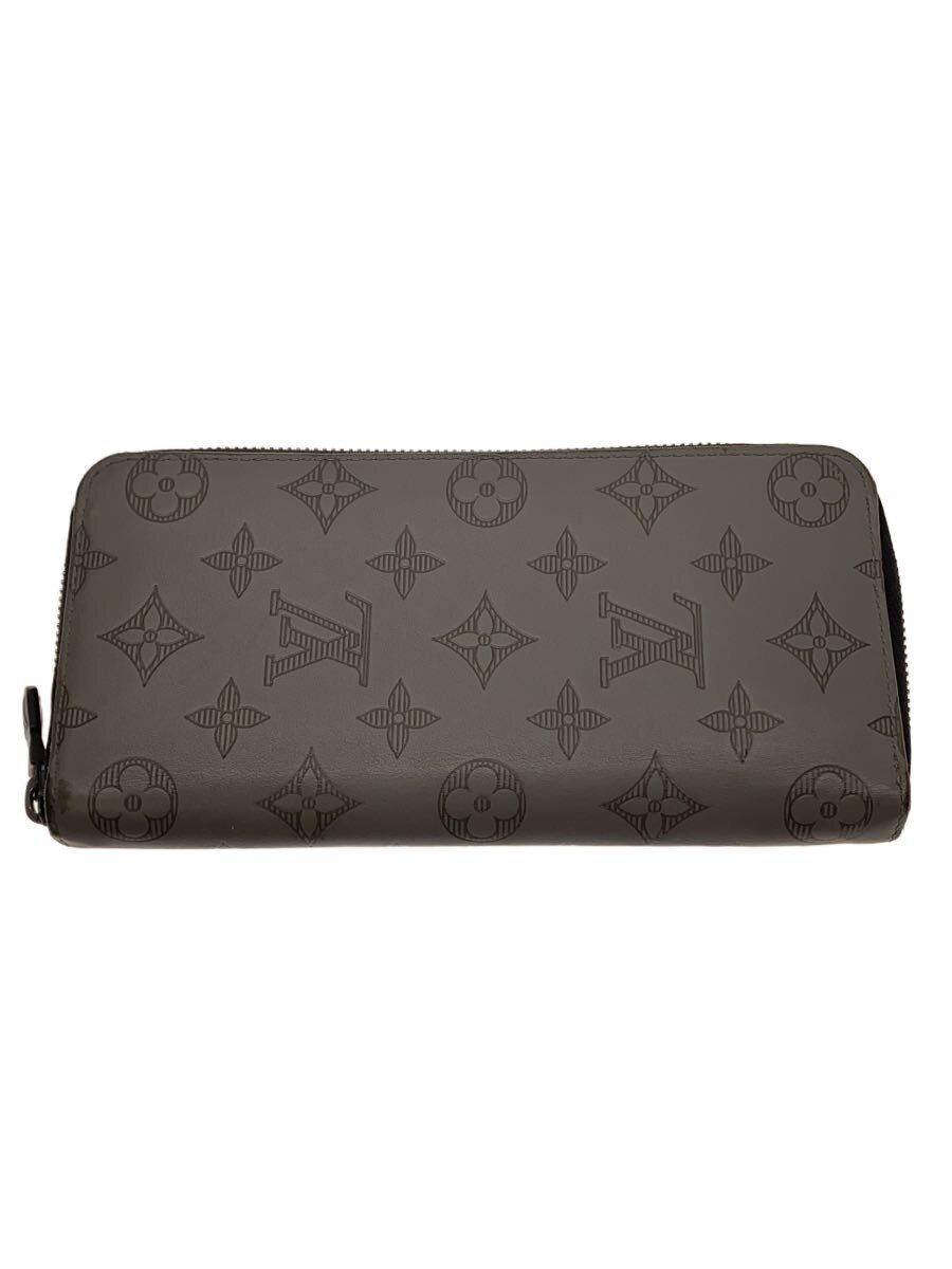 【中古】LOUIS VUITTON◆ジッピー・ウォレット・ヴェルティカル_モノグラム・シャドウ/--/GRY/総柄/メンズ【服飾雑貨他】