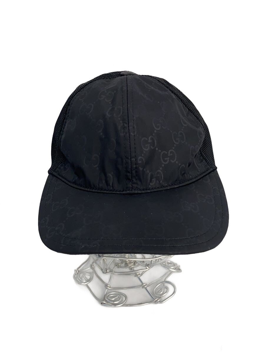 【中古】GUCCI◆旗がしら/M/ナイロン/BLK/無地/メンズ【服飾雑貨他】