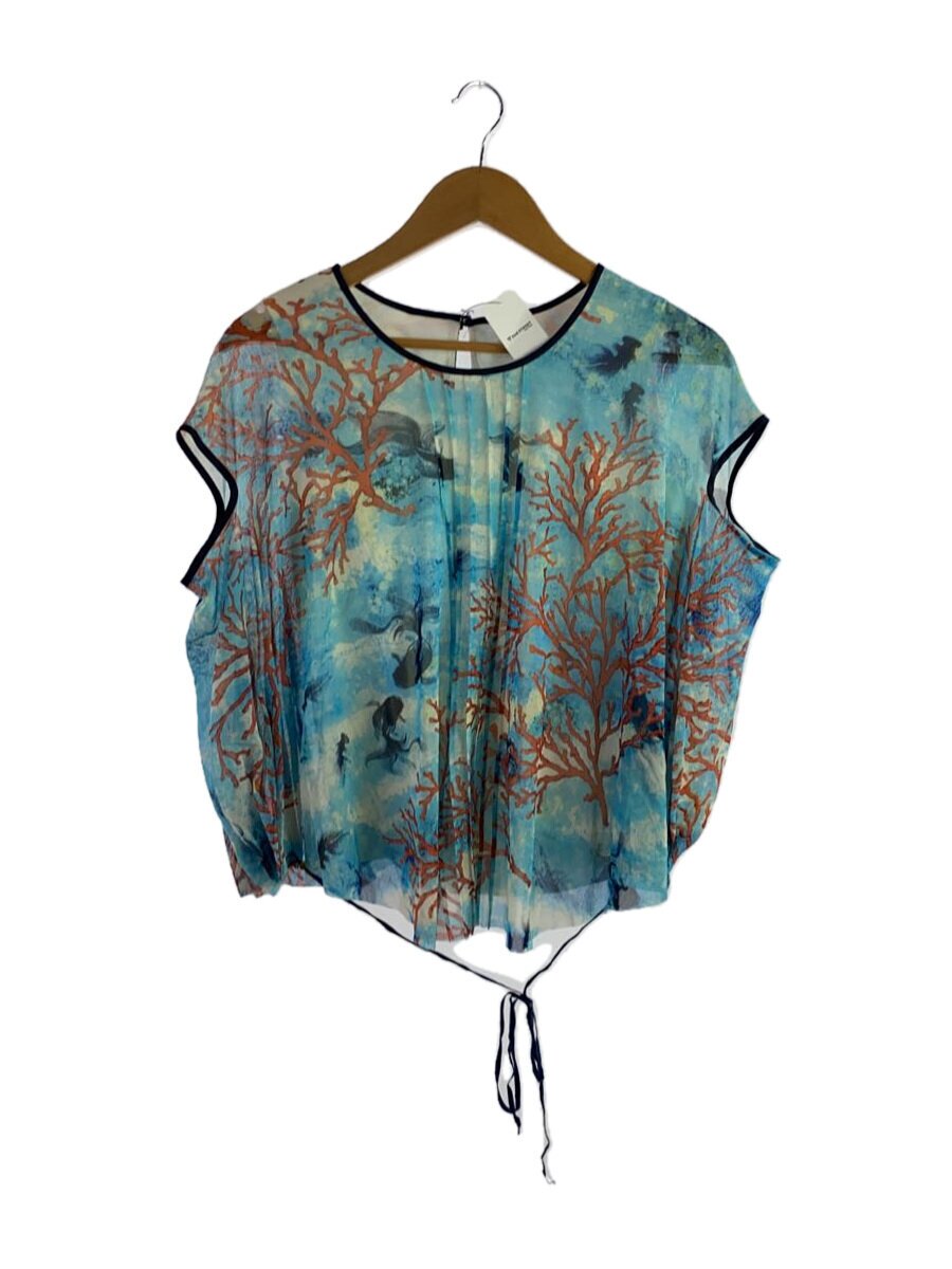 【中古】VIVIENNE TAM◆ゴールドフィッシュ/力強さサイバー空間/半袖トップ/0/ナイロン/BLU【レディースお召しもの】
