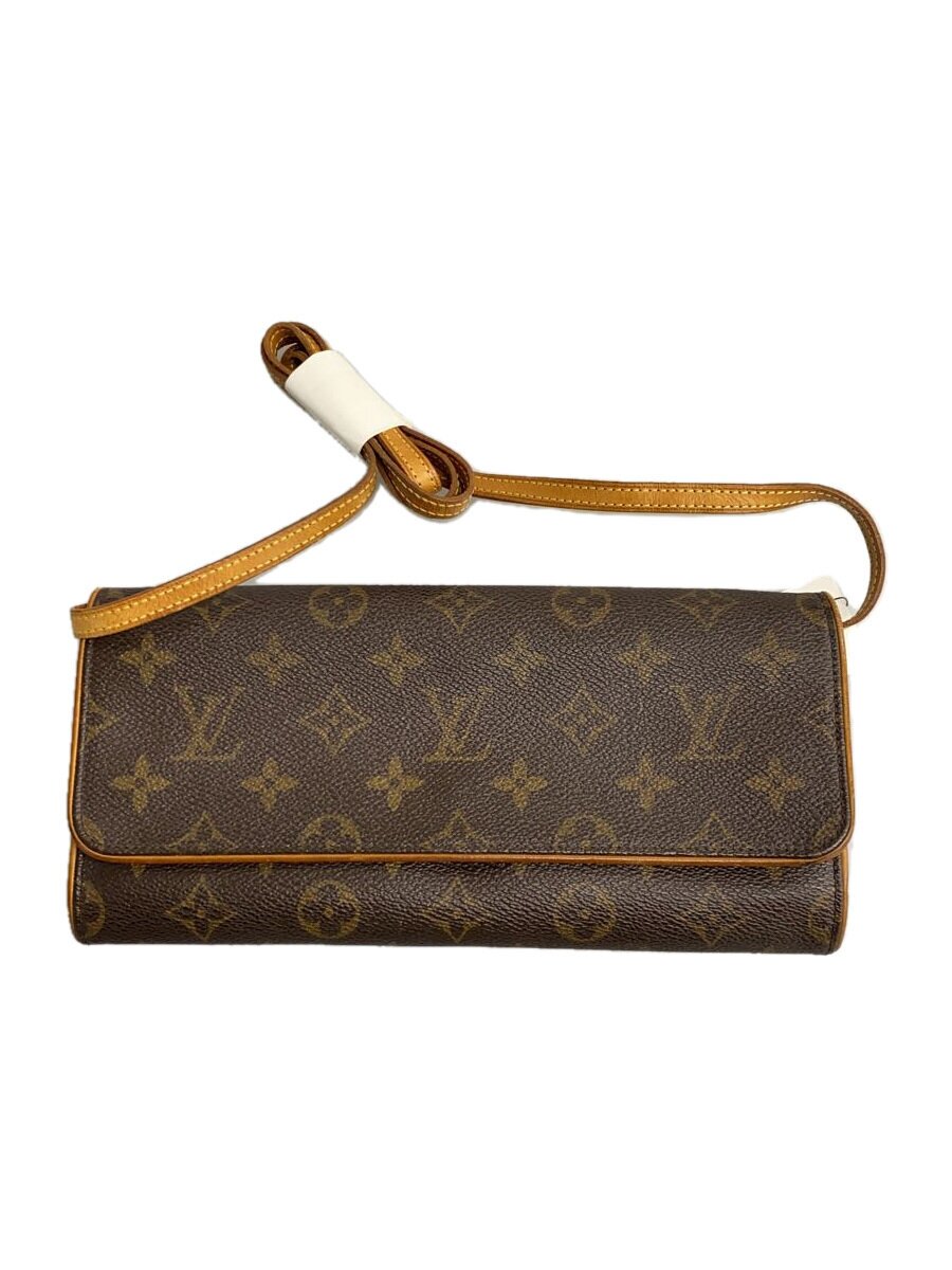 【中古】LOUIS VUITTON◆ポシェット・ツインGM_モノグラム・帆布_BRW/PVC/BRW【御徒面子】