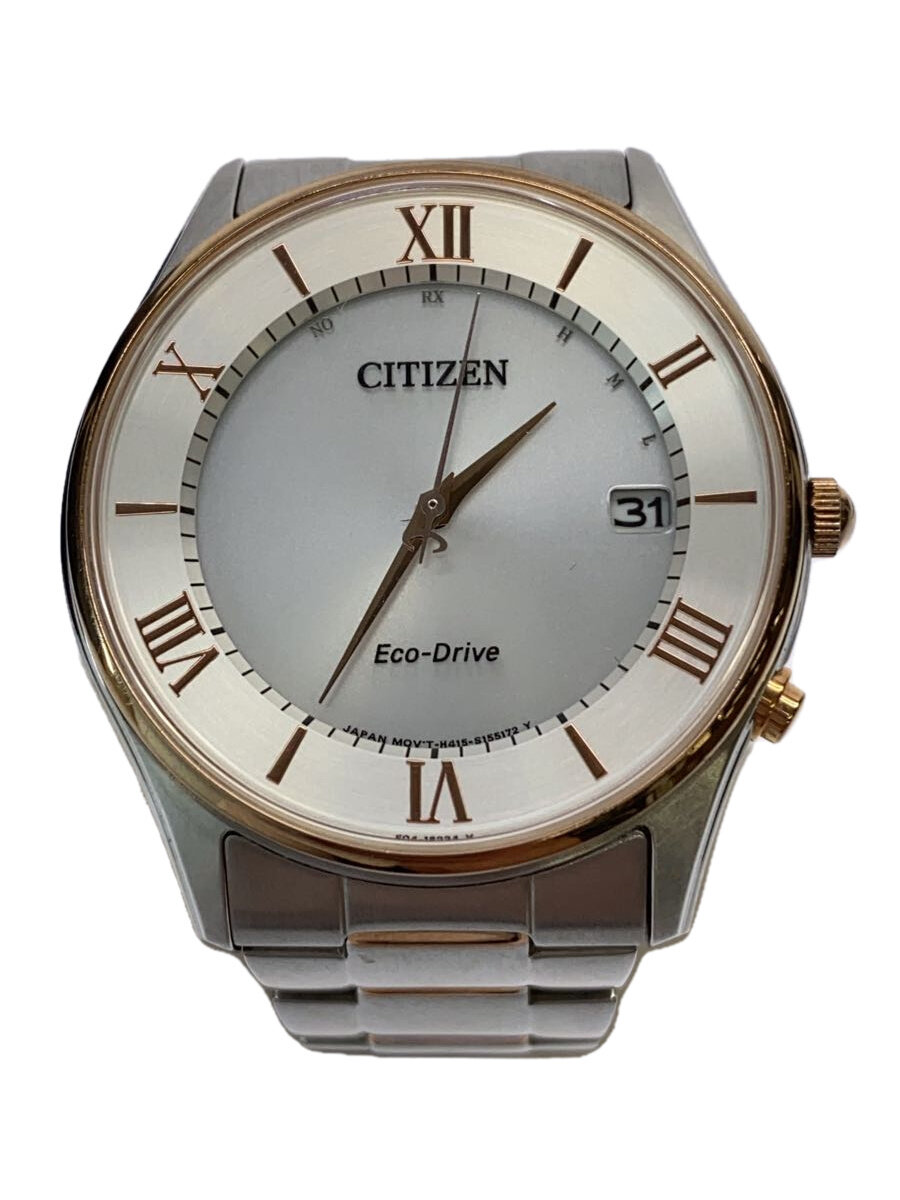 【中古】CITIZEN◆ソーラーウオッチ/アナログ/SLV/しろがね色/H415-S115132/シチズン/入れもの付【服飾雑貨他】