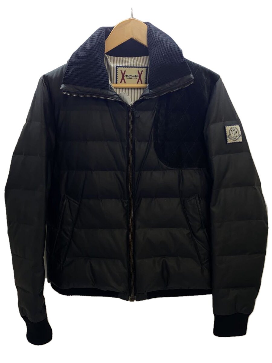 【中古】MONCLER◆落ち込む上衣/1/--/BLK/無地/汚れた状態・破れ目有【メンズウェア】