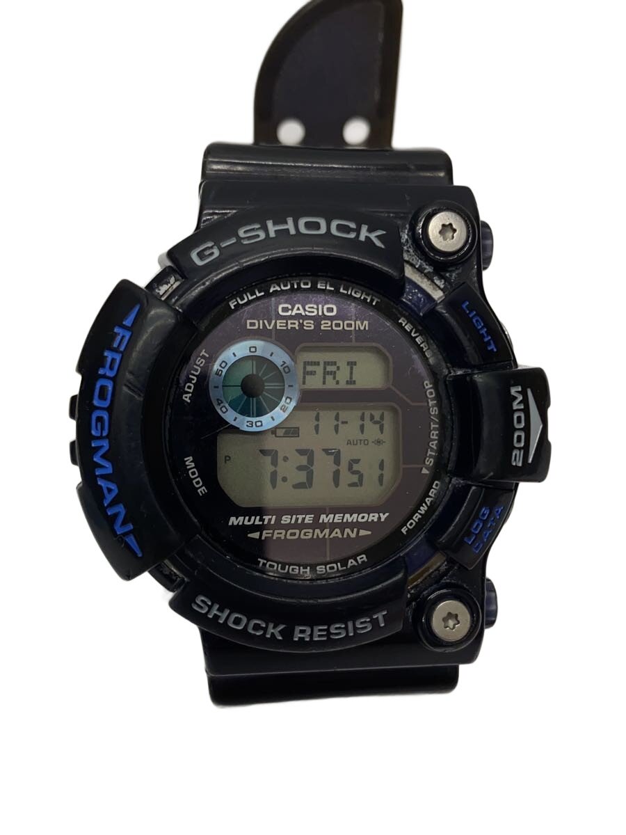 【中古】CASIO◆ソーラーウオッチ・G-SHOCK/デジタル/天然ゴム/BLU/BLK【服飾雑貨他】