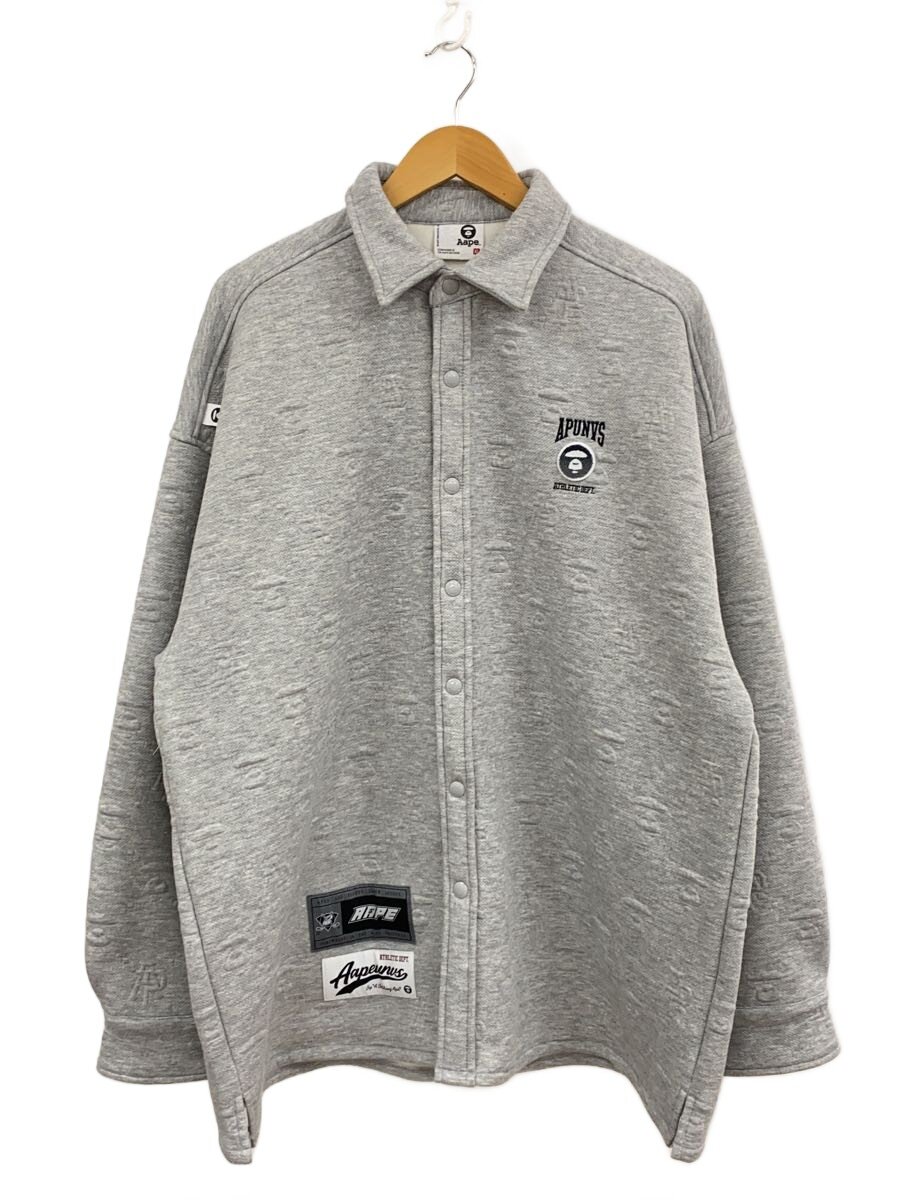 【中古】AAPE BY A BATHING APE◆AAPE JACQUARD LOGO JERSEY SHIRT/XL/ポリエステル/AAPSTM8506XXN【メンズウェア】