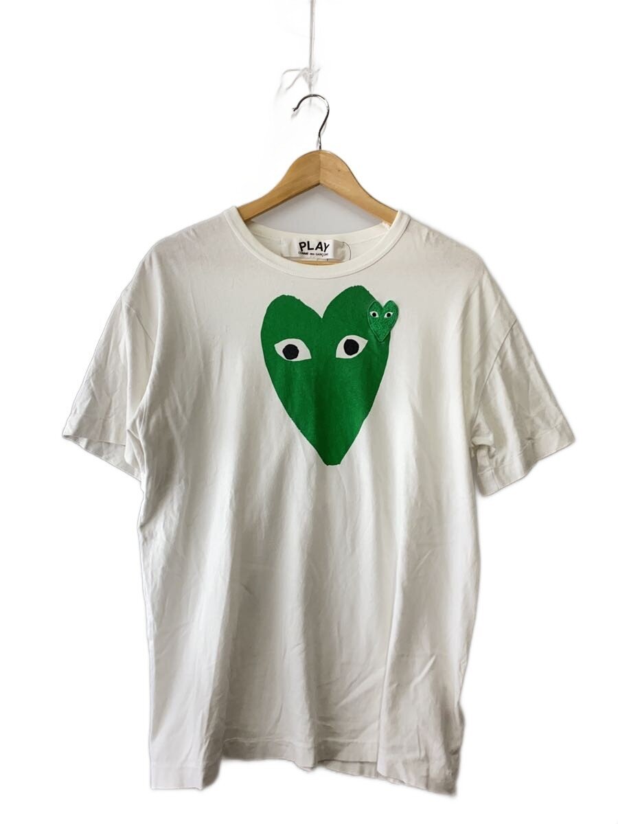 【中古】PLAY COMME des GARCONS◆ティーシャツ/XXL/綿織物/WHT/AZ-T060//【メンズウェア】