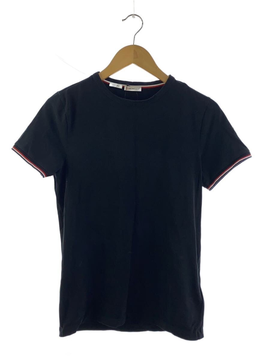 【中古】MONCLER◆MAGLIA T-SHIRT/SLIM FIT/S/綿織物/BLK/無地/C-SCOM-20-45874【メンズウェア】