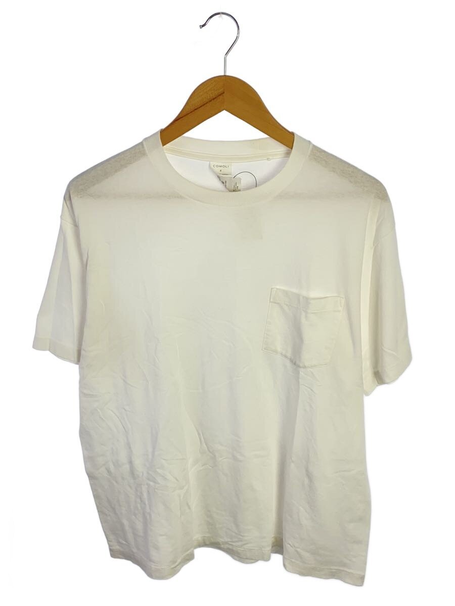 【中古】COMOLI◆SURPLUS T/胸ポケ/プルオーバー/4/綿織物/WHT/無地/X01-05015//【メンズウェア】
