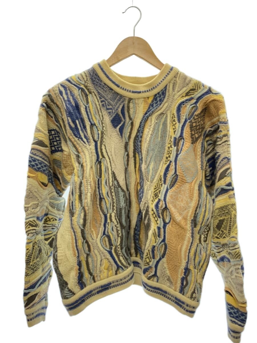 【中古】COOGI◆3D編み物/編み物・プルオーバー(朦々たる)/S/羊毛/マルチ色つや【メンズウェア】