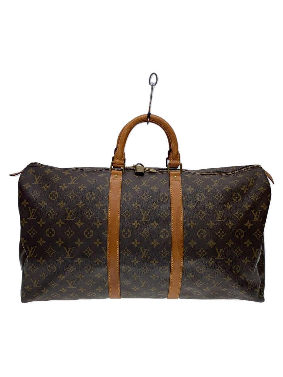 【中古】LOUIS VUITTON◆キーポル55_モノグラム・帆布_BRW/PVC/BRW【御徒面子】