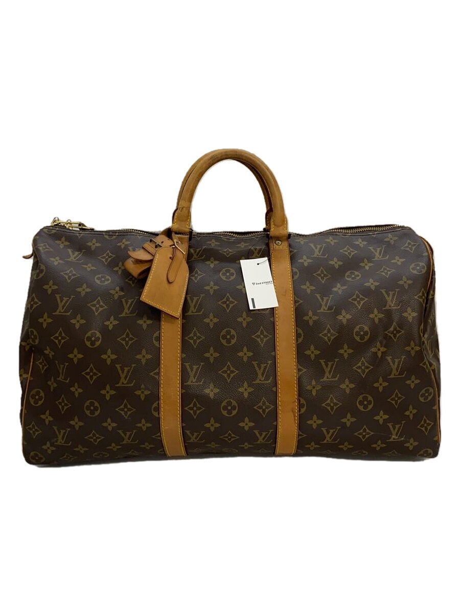 【中古】LOUIS VUITTON◆LOUIS VUITTON ルィヴィトン キーポル・バンドリエール50_モノグラム・帆布【御徒面子】