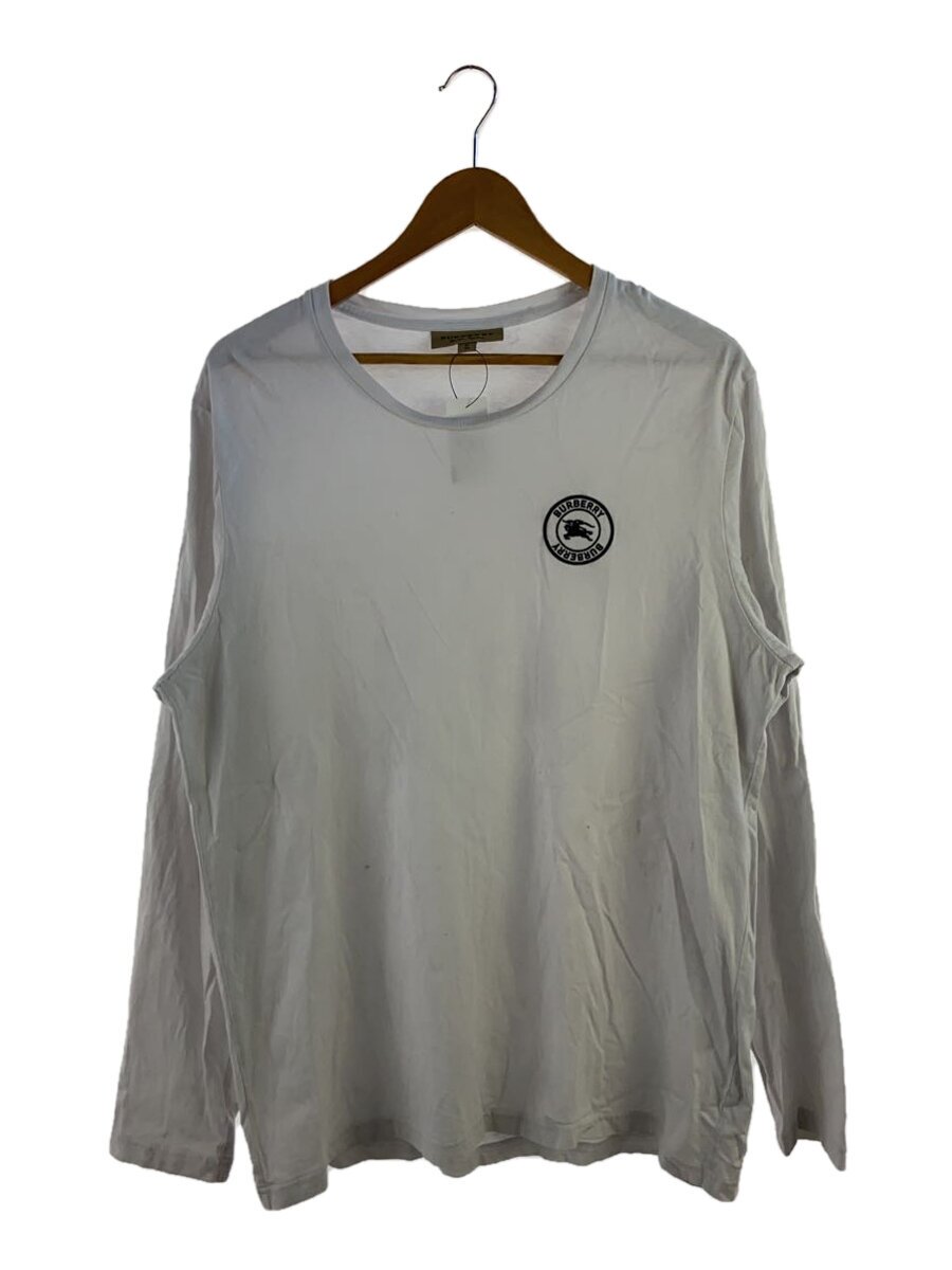 【中古】BURBERRY◆Emblem Long Sleeve T-Shirt/XL/綿織物/WHT/無地/8004256/着付ける感有【メンズウェア】