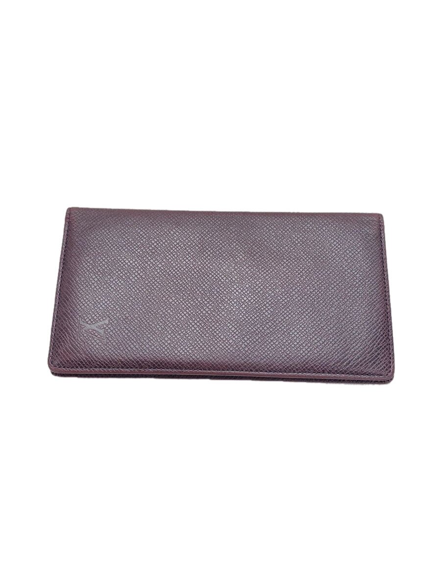 【中古】LOUIS VUITTON◆ポルト・バルール・カルト・クレディ_タイガ_BRW/レザー/BRW/無地/メンズ【服飾雑貨他】
